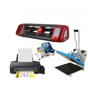 Profesjonalny zestaw do sublimacji A3 dla firm z ploterem SkyCut, z prasą do kubków MP4105 i z drukarką Epson L1300