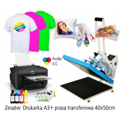 MAXi Zestaw dla Drukarka A3+ z prasą 40x50 Zestaw do nadruk&oacute;w na koszulkach, puzzalach, krawatach, blachach itp